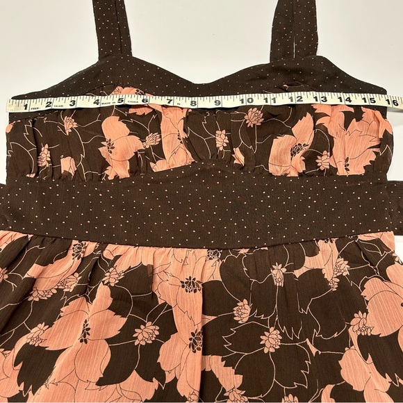 Vintage Mixit Y2k Babydoll Top Size L Sleeveless Dark Floral Forest Fairy Boho - Picture 7 of 9